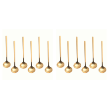 Stainless Steel 12Pcs Espresso Spoons Teaspoons for Coffee Sugar Dessert Cake Ice Cream Soup Antipasto (Gold)