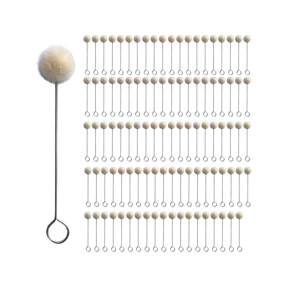 100 Pezzi Di Pennello A Sfera In Lana Tinta Per Intaglio Della Pelle, Strumento Per Imbrattare La Tintura Oleosa