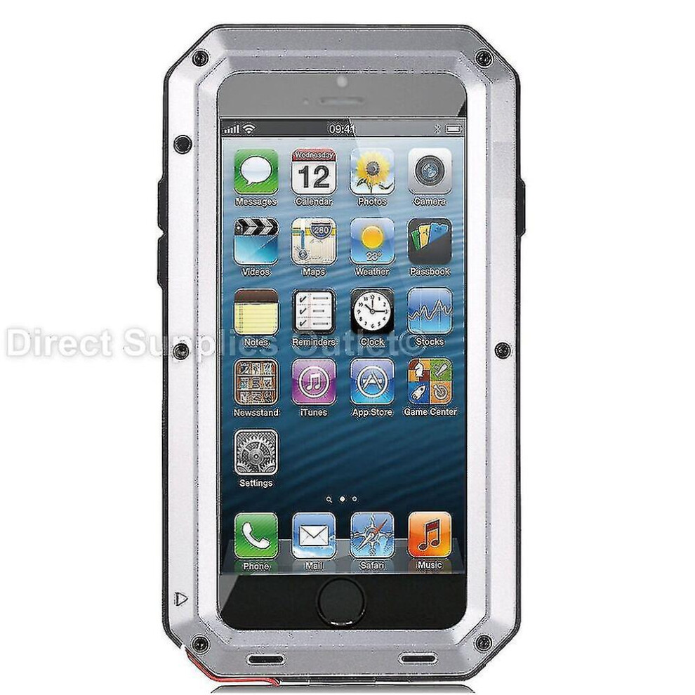 (, For Iphone Xs Max) Heavy Duty Gorilla Metal Case Shockproof For Iphone 14 13 12 Xr X 8 Pro Max Se Silver 8994440252285