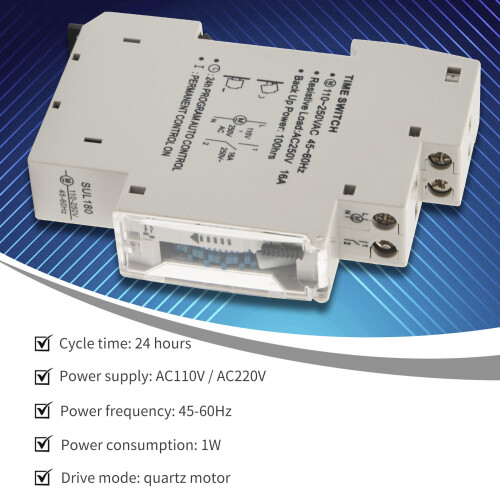 SUL180a 15 minuti meccanico 24 ore programmabile Din Rail 1