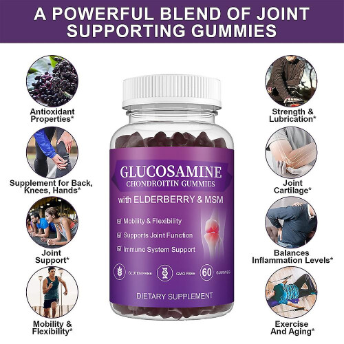 (3 pcs) Glucosamine Chondroitin Gummies, Extra Strength Joint Support Gummies With Msm 2