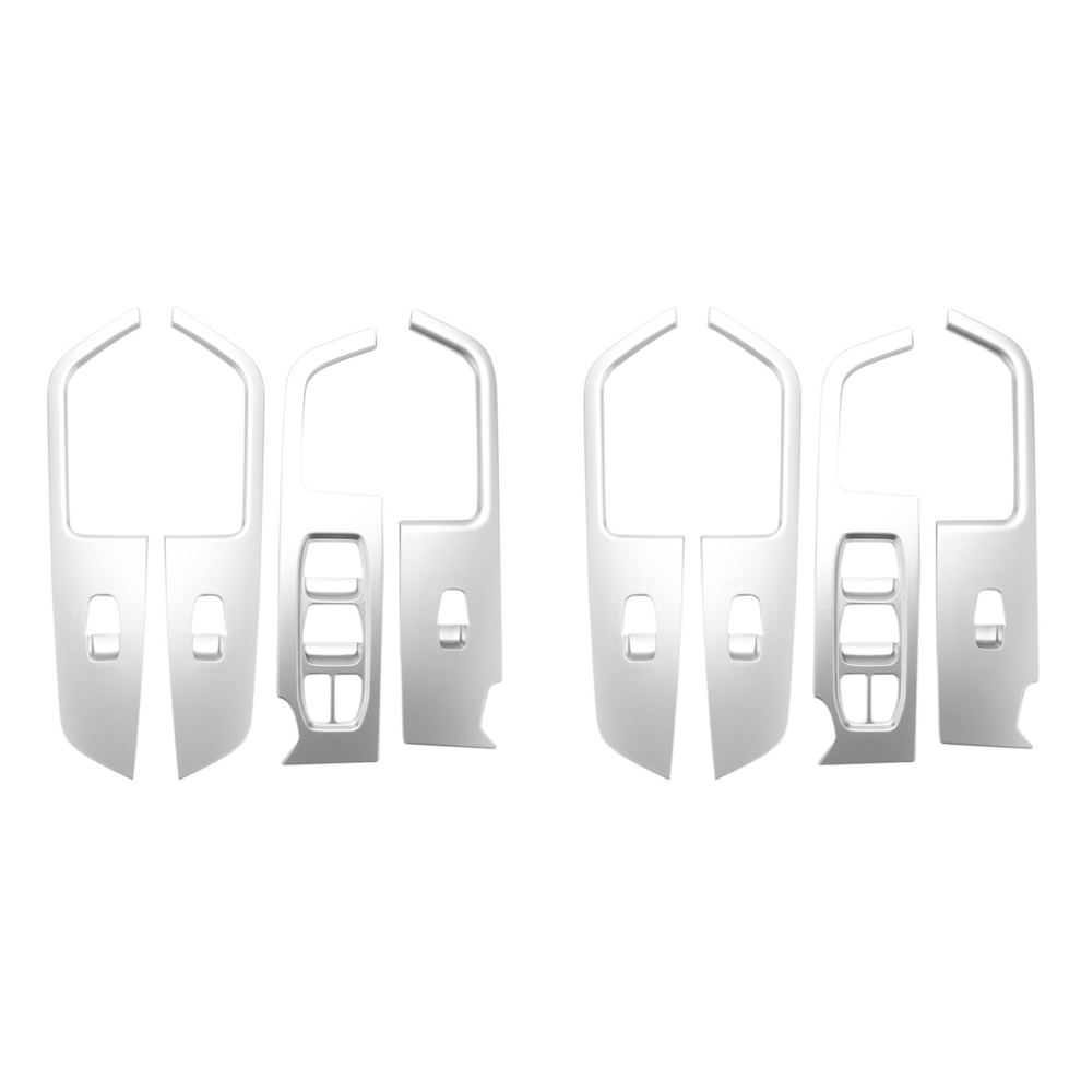 8X For Ix25 Chrome Inner Door Armrest Window Switch Cover Decoration Control Panel 2015-2019 Silver 4853799458226