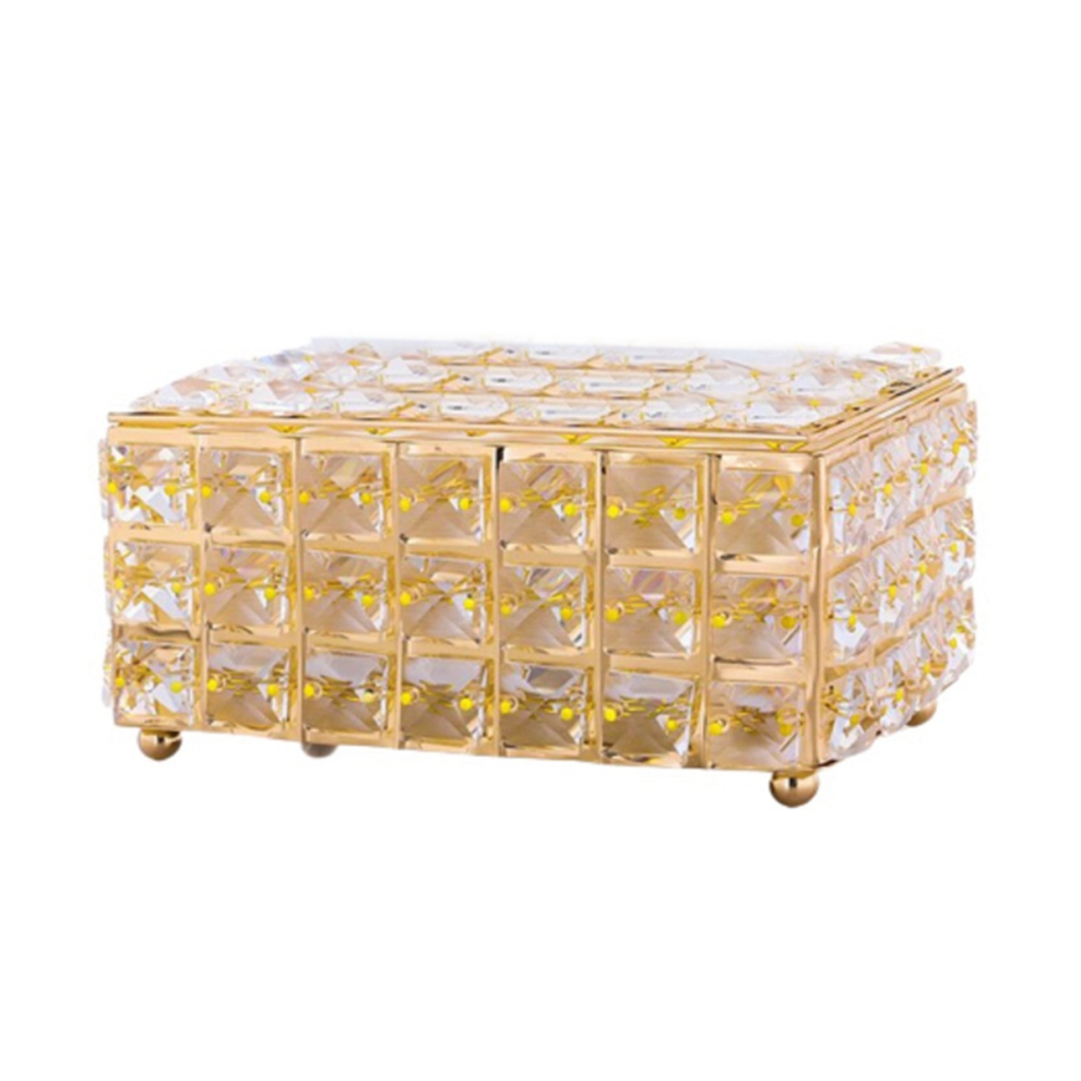 Boîte à mouchoirs en cristal Bar Support à diamants Salon Chambre Déco Cadeau B