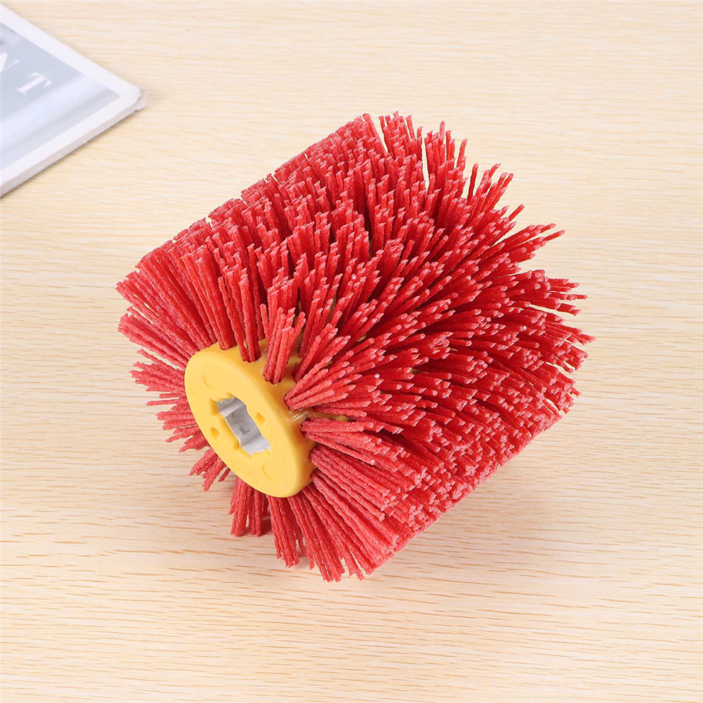 Red Abrasive Wire Drum Brushes Deburring Polishing Buffing Wheel 4851552859396