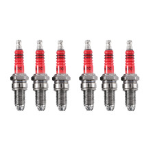 6Pcs D8TC 3 Electrode Spark Plug, Racing Plug with for CG 125 150 200Cc Motorcycle Scooter ATV Quads