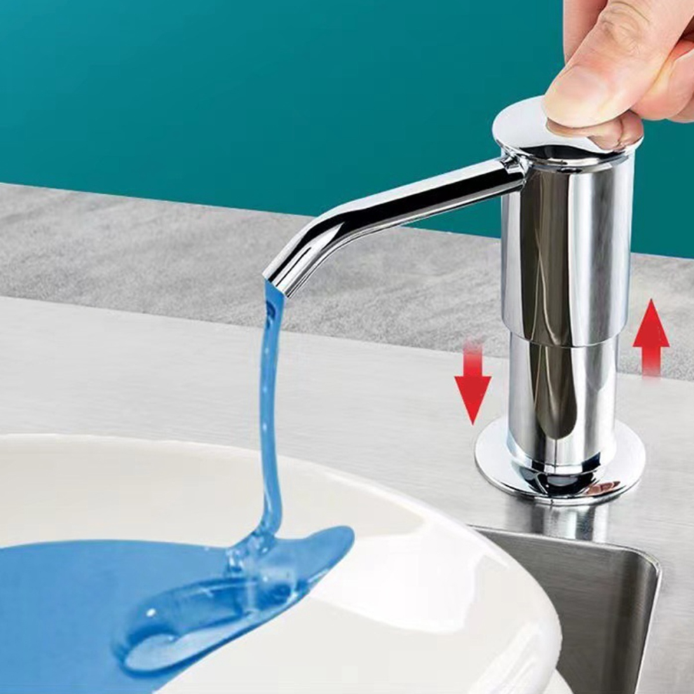 Soap Dispenser for Kitchen Sink Brushed Nickel, Countertop Pump
