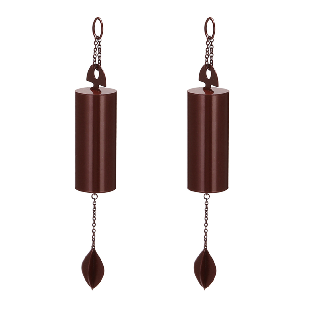 Spactz 2-Pack Large Deep-Resonance Serenity Bell Wind Chimes - Metal Welcome Decor For Home, Garden & Entrance Bronze