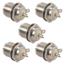 5X UHF vrouwelijke SO239 jack bulkhead soldeer paneelmontage RF rechte connector, zilver
