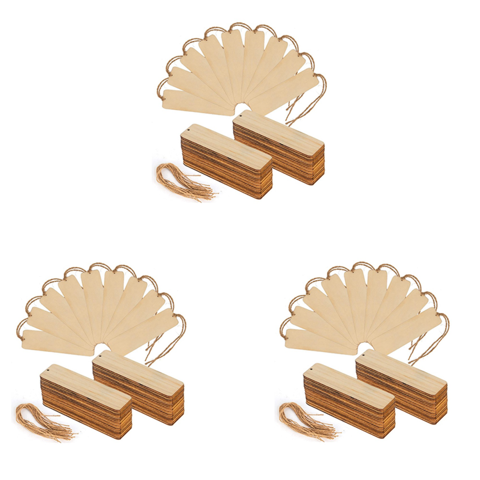 150 Pezzi Segnalibri In Legno Grezzo Segnalibri In Legno Grezzo Etichette Sospese Con Fori E Corde Progetti Artigianali Fai Da Te