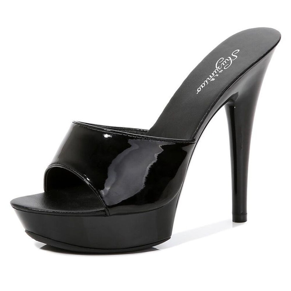 (black, 41) Women Shoes Sandals Outside Slippers High Heels 13cm Sexy High Platform Stiletto Ladies Party Shoes