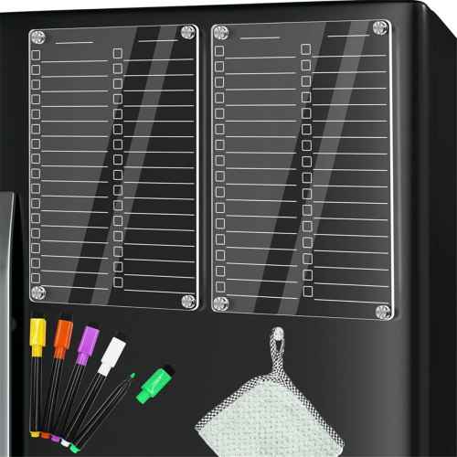 2-pack akryl magnetisk whiteboard för kylskåp 1