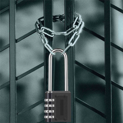4 Pack Outdoor Combination Padlock Long Shackle Lock 6.5cm Waterproof Digit Resettable 1