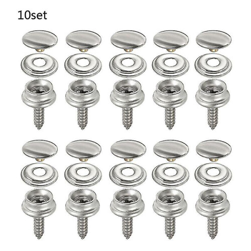 10 Sets Stainless Steel Tapping Snap Fastener Kit Tent Marine Yacht Boat Canvas Cover Tools Sockets Buttons