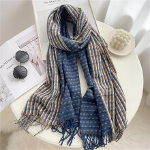 (WT25 3) Warm Cashmere Unisex Scarf Luxury Plaid Splice Pashmina Thick Shawl Wrap Hijab Men Women Winter Echarpe With Tassel Foulard 2022