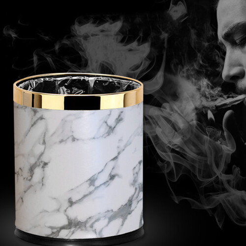 Marble Pattern 10L Trash Can Living Room Bathroom Kitchen Bin 1