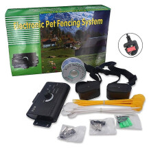 (EU Plug, Drag two) Electric Dog Fence Professional Dog Fence System With 300 Meters Boundary Wire Adjustable Control Range Up To 1.2 Acres