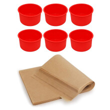 Patisserie-Moule aus Silikon, 4 Portionen, rot, Menge 6