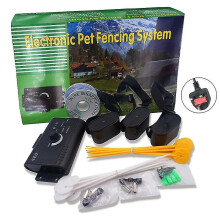 (EU Plug, Drag three) Electric Dog Fence Professional Dog Fence System With 300 Meters Boundary Wire Adjustable Control Range Up To 1.2 Acres