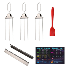 3 Way Grill Skewers with Handle,Stainless Steel BBQ Skewer Kabob,B