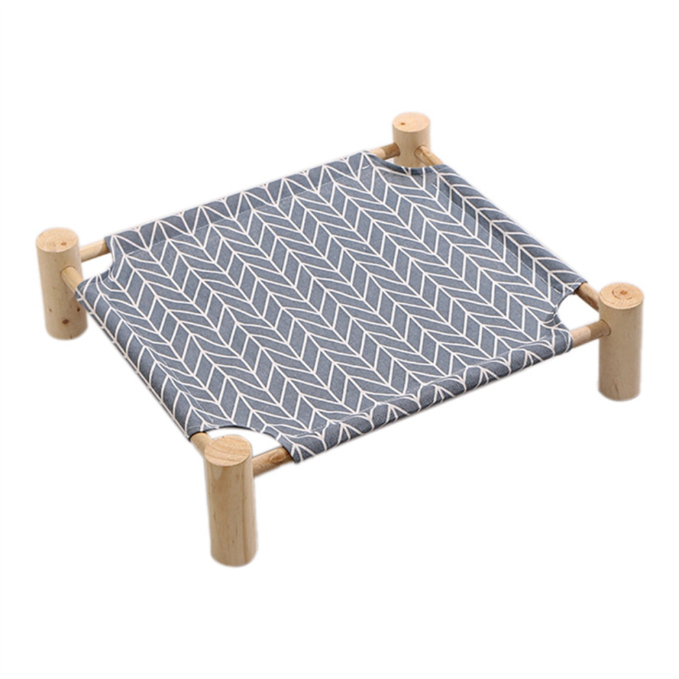 Lit hamac surélevé en bois pour chat et chien avec refroidissement B