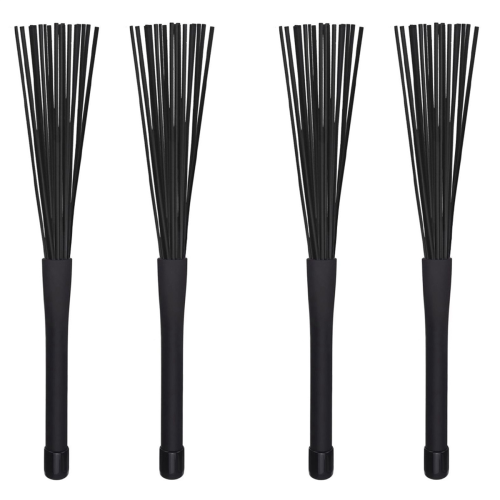 2 ζεύγη πινέλων Jazz Drum, ανασυρόμενα sticks, 32 cm, μαύρα