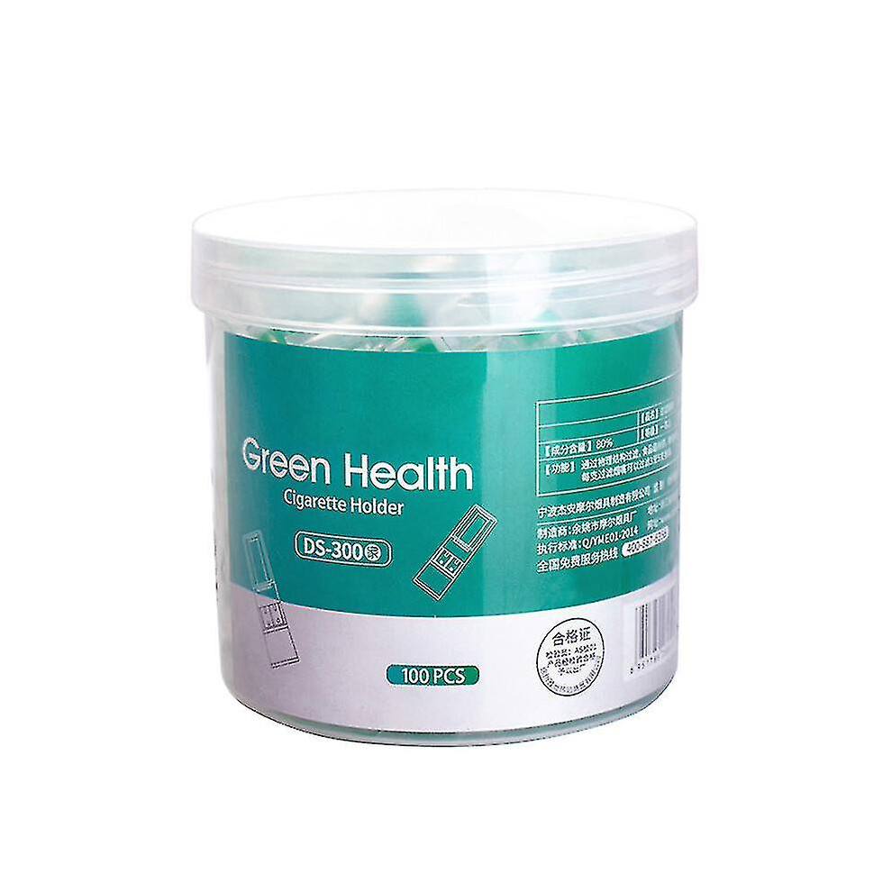 Green (Green) 100Pcs Disposable Tobacco Cigarette Filter Smoking Reduce Tar Filtration Cleaning Holder