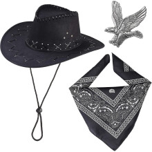 Western Cowboy Costume Accessories Set Cowboy Hat Bandana Flying Eagle Kit Outfit Cowboy For Hallowe