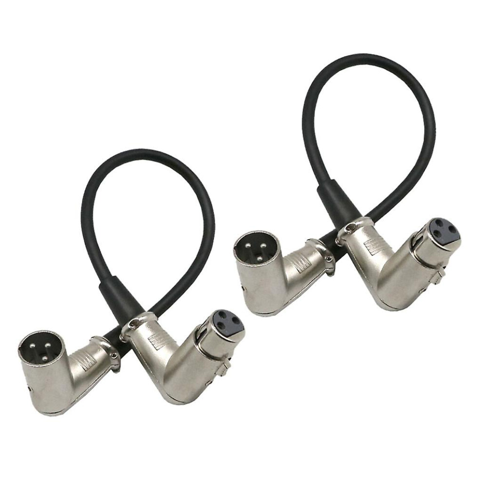 2Pc 3Pin Xlr 90 Degree Female To Male Cable Cord For Audio Loudspeaker 8994440260563