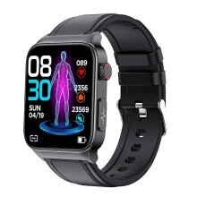 (Strap Black) E500 Blood Glucose Smart Watch Ecg Monitoring Blood Pressure Body Temperature Smartwatch