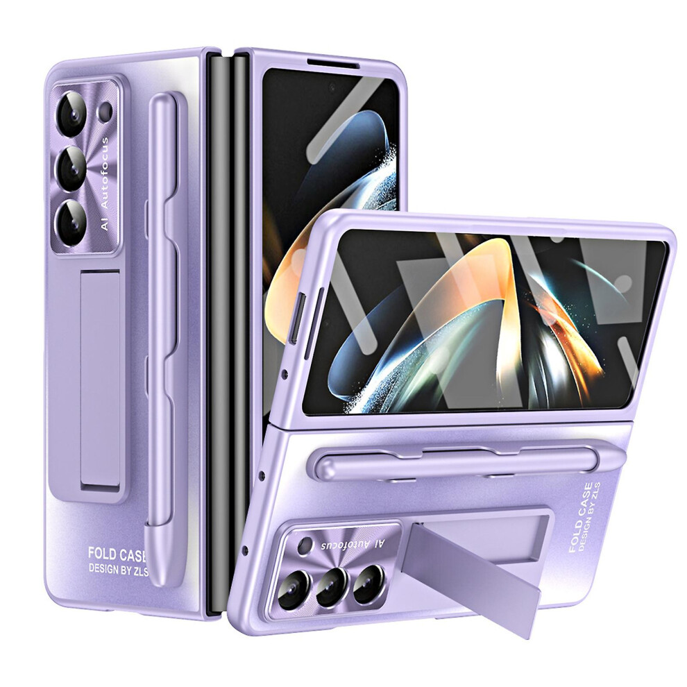 (Purple) Galaxy Z Fold 5 Case With S Pen And S Pen Slot, Built-In Screen Protector And Kickstand For Samsung Galaxy Z Fold 5 Case Purple 8994440268484