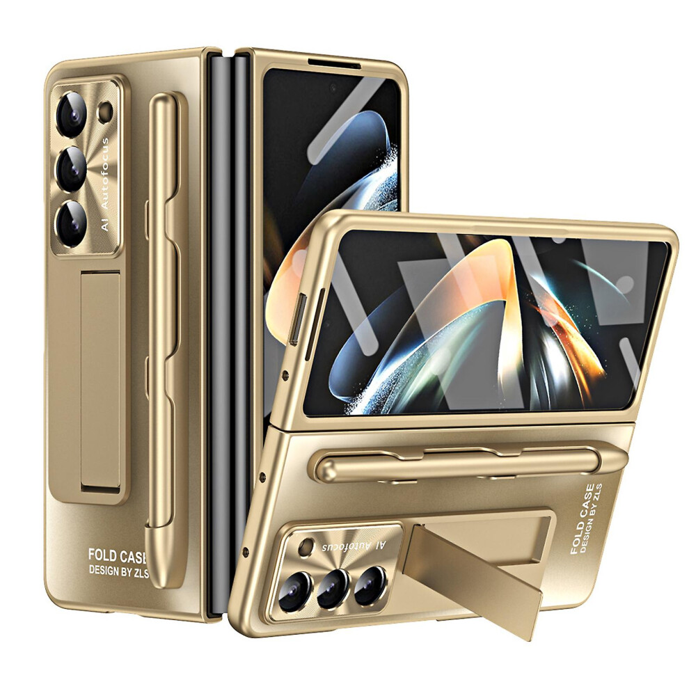(Gold) Galaxy Z Fold 5 Case With S Pen And S Pen Slot, Built-In Screen Protector And Kickstand For Samsung Galaxy Z Fold 5 Case Gold 8994440268491