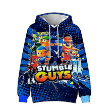 (C, 5-6Years) Stumble Guys Kids 3d Print Hoodie Pullover Hooded Sweatshirt With Pocket Long Sleeve Boy Girl Halloween Christmas Gifts