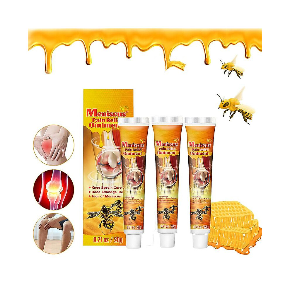 (3pcs-60g) Bee Venom Knee Care Gel, Meniscus Pain Relief Ointment Serum For Knee, Neck, Shoulder, Relieve Knee Sprain And Bone Damage