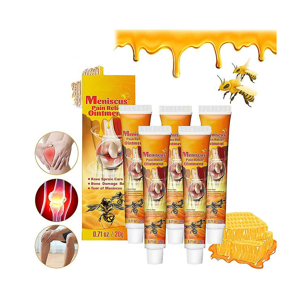 (5pcs-100g) Bee Venom Knee Care Gel, Meniscus Pain Relief Ointment Serum For Knee, Neck, Shoulder, Relieve Knee Sprain And Bone Damage