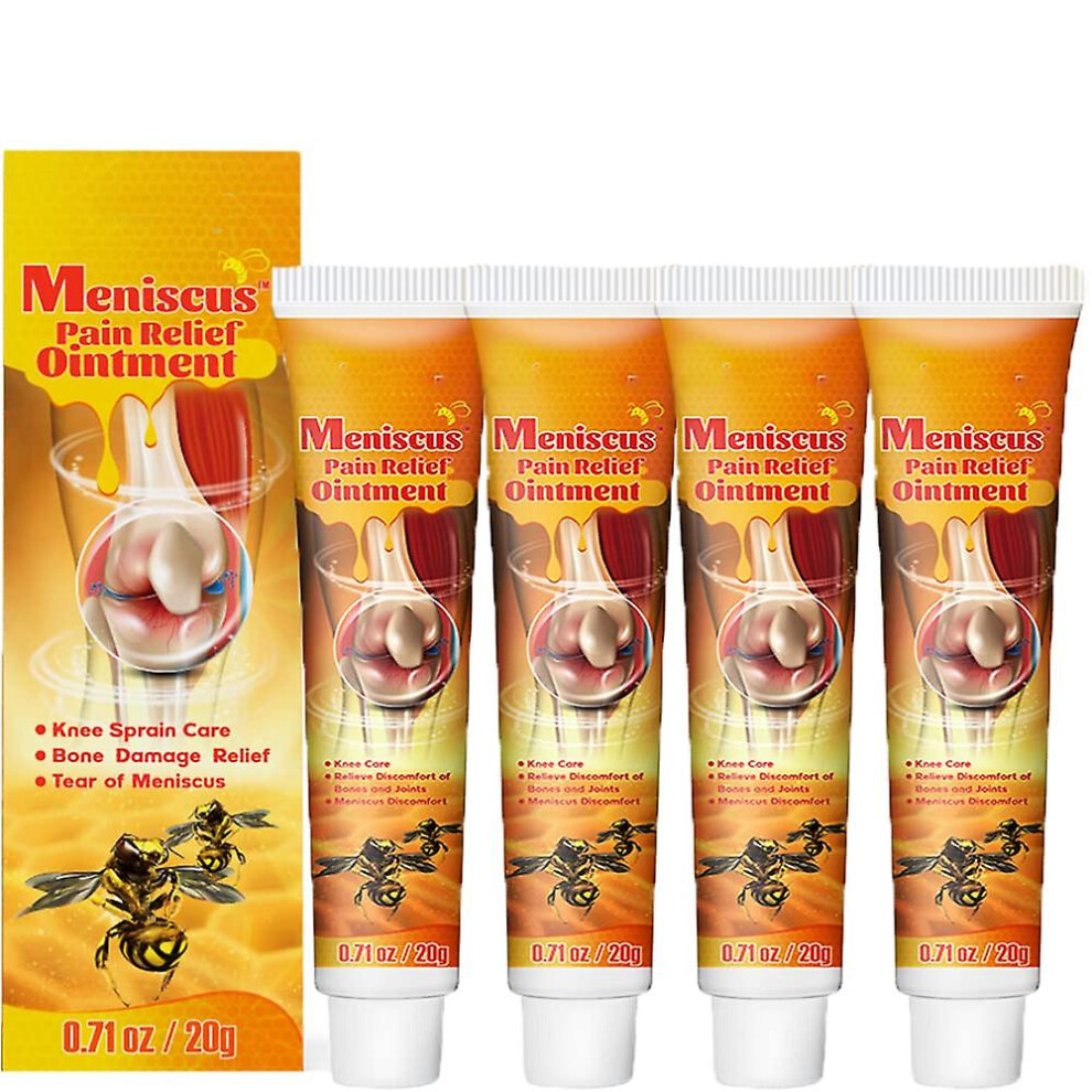 (4pcs-80g) Bee Venom Knee Care Gel, Meniscus Pain Relief Ointment Serum For Knee, Neck, Shoulder, Relieve Knee Sprain And Bone Damage