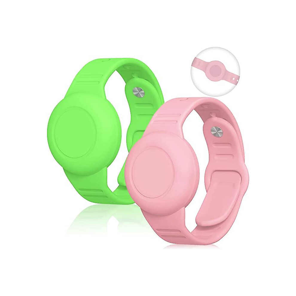 2pcs Airtag Case For Kids Waterproof, Silicone Cover Holder  Anti-lost Watch Band