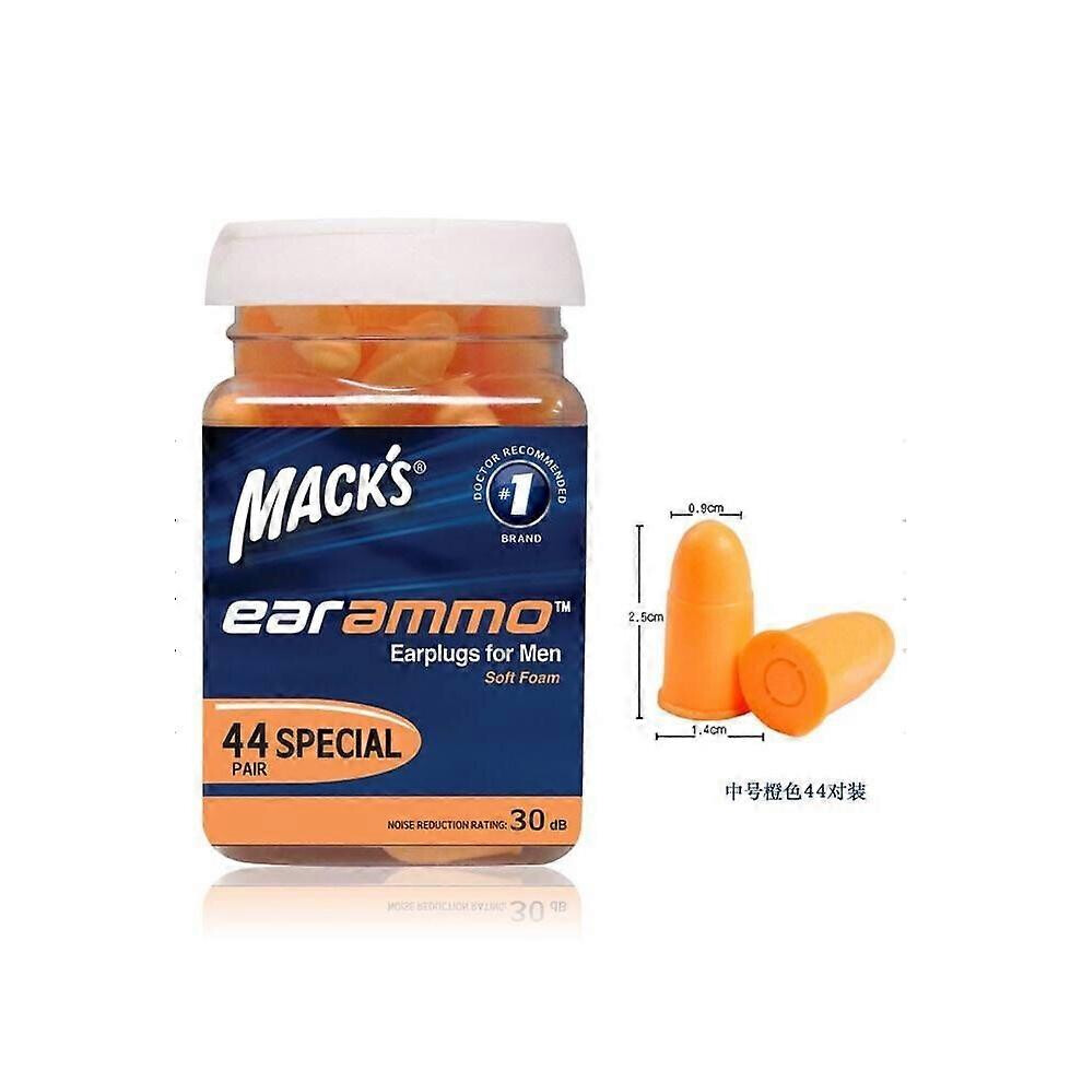 (Orange) 50Pairs Mack's Ultra Soft Foam Earplugs Noise Reduction Comfortable Earplug Sleep Ear Plugs 3247719435564