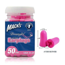 (Pink) 50pairs Mack's Ultra Soft Foam Earplugs Noise Reduction Comfortable Earplug Sleep Ear Plugs