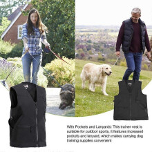 (L) Dog Trainer Vest Waterproof Protective Cloth With Multi Pockets Pet Obedience Handler Training