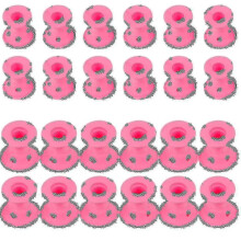 Set of 24 Pink Silicone Hair Curlers Gift for Her for Effortless Heat Free Hair Styling