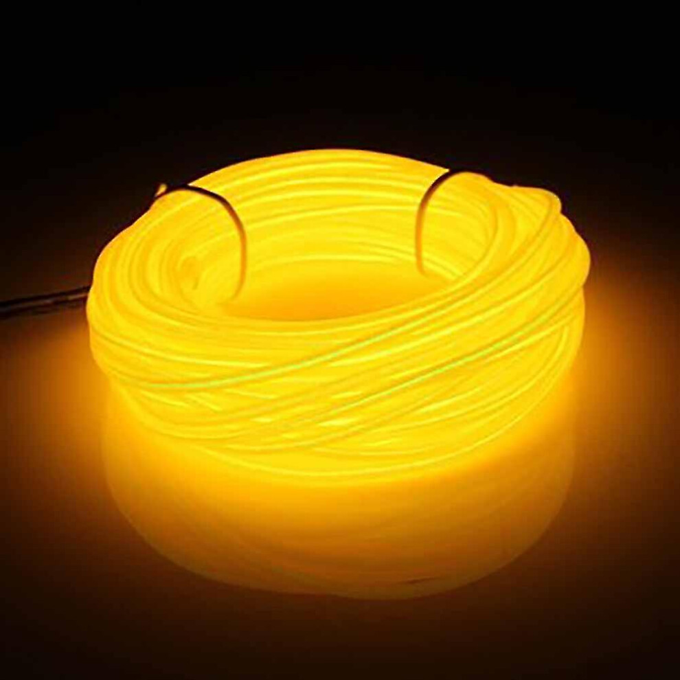 () 10M El Led Flexible Soft Tube Wire Neon Glow Car Rope Strip Xmas Yellow/Light 8792504098134