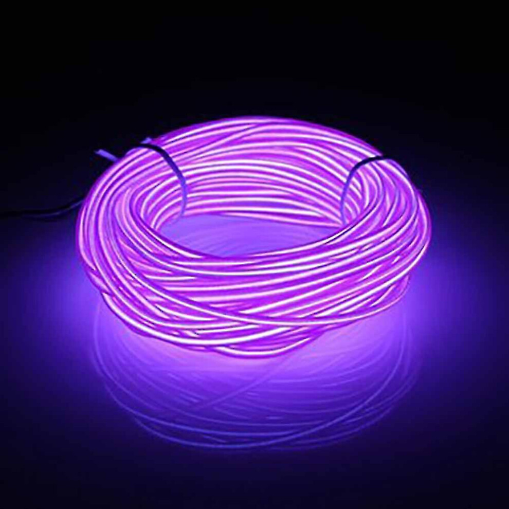 () 10M El Led Flexible Soft Tube Wire Neon Glow Car Rope Strip Xmas Purple/Light 8792504098196