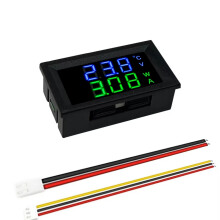 (New-BLUE-GREEM) DC0-100V 10A LED Digital Voltmeter Ammeter Car Motocycle Voltage Current Meter Volt Detector Tester Monitor Panel
