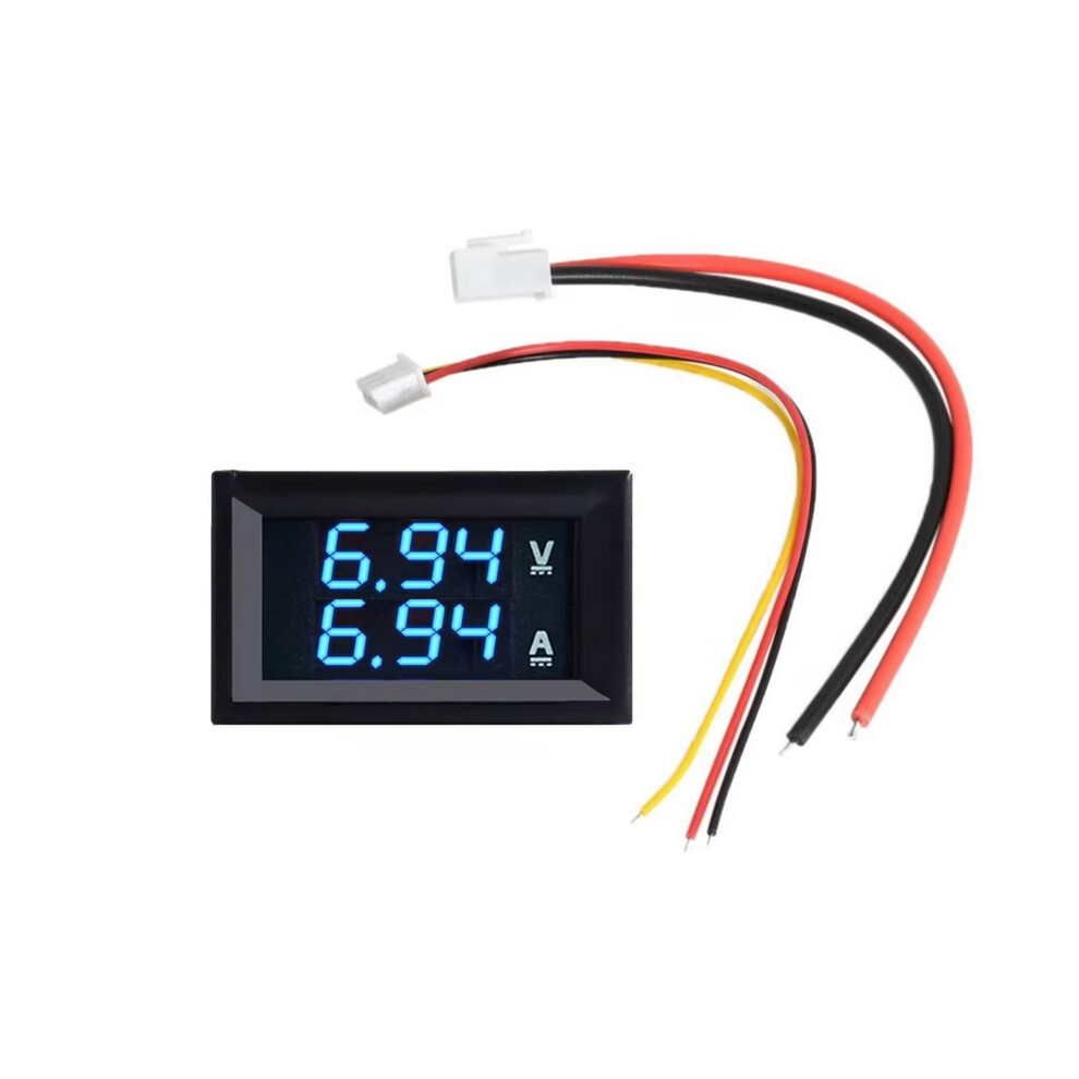 (10A-) Dc0-100V 10A Led Digital Voltmeter Ammeter Car Motocycle Voltage Current Meter Volt Detector Tester Monitor Panel Blue 6900439205455