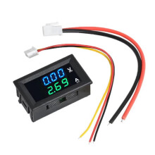 (10A-BLUE-GREEM) DC0-100V 10A LED Digital Voltmeter Ammeter Car Motocycle Voltage Current Meter Volt Detector Tester Monitor Panel