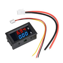 (10A-RED-BLUE) DC0-100V 10A LED Digital Voltmeter Ammeter Car Motocycle Voltage Current Meter Volt Detector Tester Monitor Panel