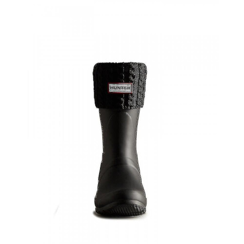 (Black, M) Hunter Hunter Unisex Recycled Mini Cable Short Boot Sock 1