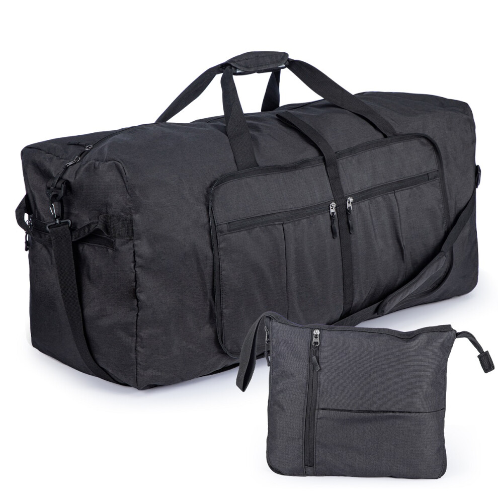 120L Portable Sports Bag Black Hand-held Fitness Travel Backpack
