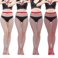 (claret) High Waisted Fishnet Tights Stockings Women, High Waist Fishnets Sheer Pantyhose (one Size)