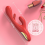 (Red) Tapping Rabbit G-spot Vibrator Clit Flapping Dildo 6